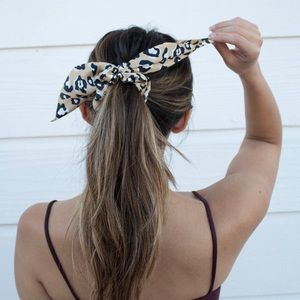 Nude Tan Cheetah Leopard Hair Scrunchie